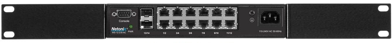 Netonix 12-Port Managed PoE Switch 24V-48V AC PoE + 2SFP Uplink Ports 250W | NTX-WS-12250-AC