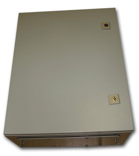 Metal IP55 Weatherproof Enclosure (500x400x210), Beige, Surface Mount Lockable Doors