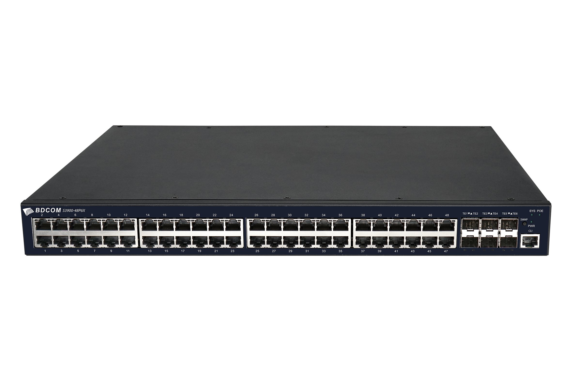 BDCOM 48-Port L3 GE PoE, 6 10GE/GE SFP+, Hot-swap PSU