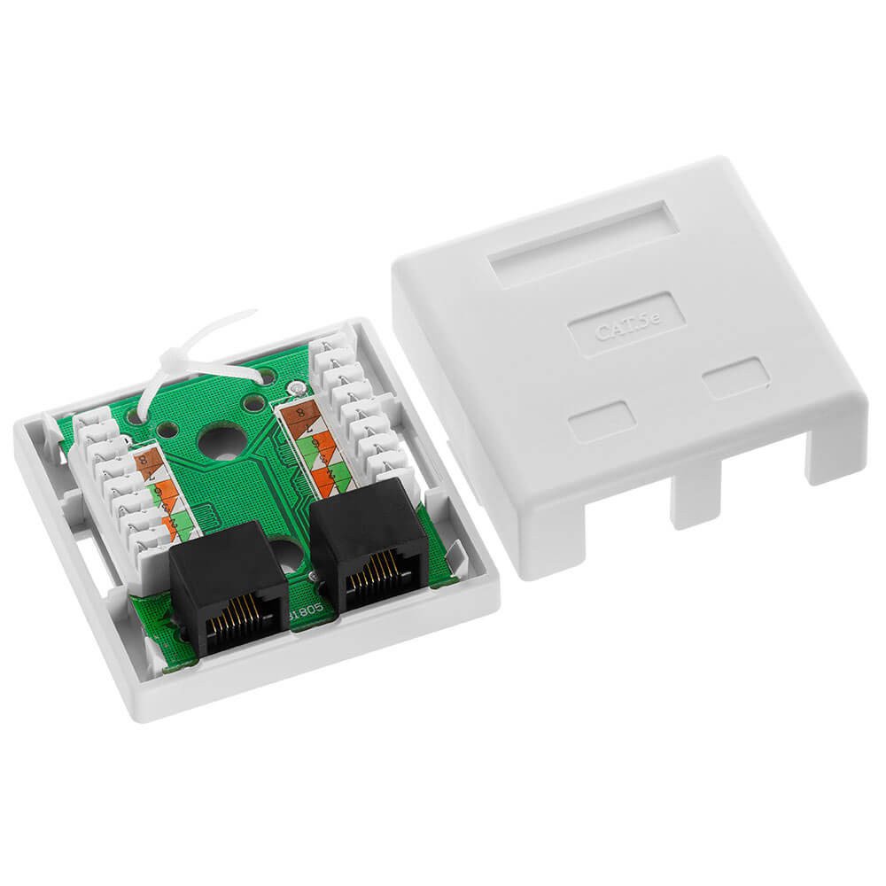Acconet CAT5e Double RJ45 Wall Box | CAT5-BOX-2