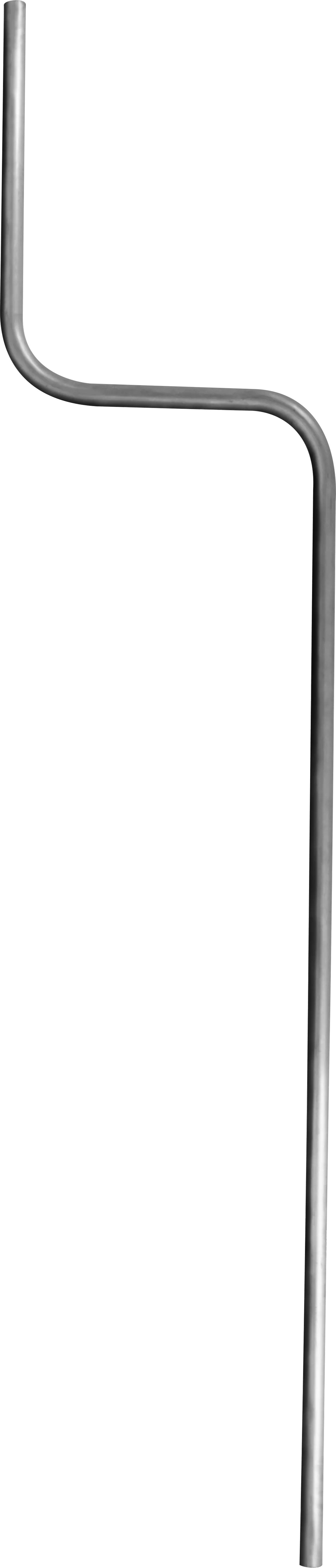 38mm Aluminium Cranked Pole - 3m - 1.22mm Sidewall