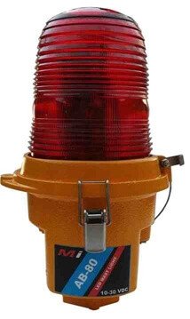Micro Instruments LED Aircraft Beacon, RED, Tempered Glass, Aluminium Body, 10-30 VDC